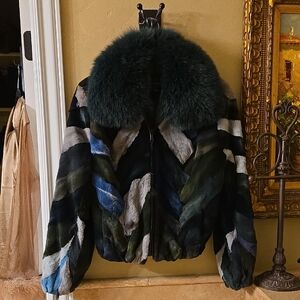 Luxurious Multicolor Fur Jacket